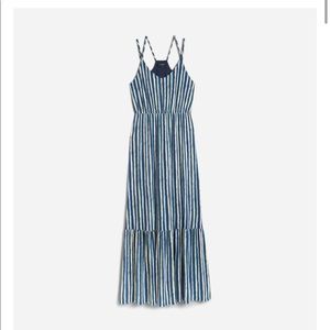 Papermoon Blue and White Striped Maxi Dress